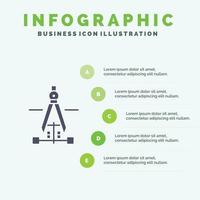 Compass Drawing Education Engineering Infographics Presentation Template 5 Steps Presentation vector