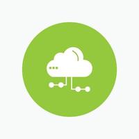 Cloud Share Computing Network white glyph icon vector