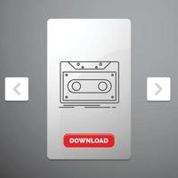 Cassette. demo. record. tape. record Line Icon vector