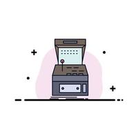 Arcade console game machine play Flat Color Icon Vector