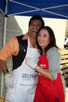 LOS ANGELES, NOV 30 - Erik Estrada, Stepfanie Kramer at the Hollywood Chamber Of Commerce 17th Annual Police And Fire BBQ at Wilcox Station on November 30, 2011 in Los Angeles, CA photo