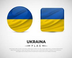 Collection of Ukraina flag emblem icon. Ukraina flag symbol icon vector. vector