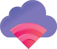 conexión a la nube señal wifi color plano icono vector icono banner plantilla