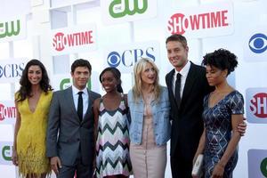 LOS ANGELES, JUL 29 - Necar Zadegan, Michael Rady, Aja Naomi King, Mamie Gummer, Justin Hartley, Kelly McCreary arrives at the CBS, CW, and Showtime 2012 Summer TCA party at Beverly Hilton Hotel Adjacent Parking Lot on July 29, 2012 in Beverly Hills, CA photo