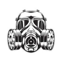 line art gas mask vector