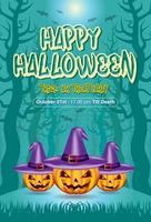 Halloween vector background design. with pumpkins element for spooky yard party celebration.