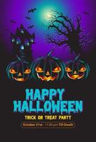 Halloween vector background design. with pumpkins element for spooky yard party celebration.