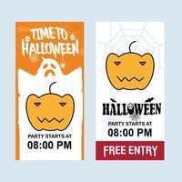 Happy Halloween invitation design with pumpkin vector