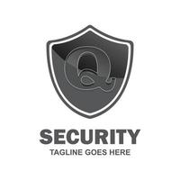 Alphabetical logo of security compnay and typography vector