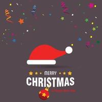 Merry Christmas card design with creative typography and dark background vector