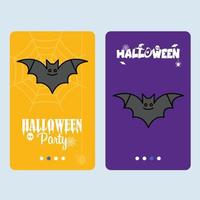 Happy Halloween invitation design with bats vector