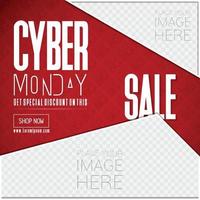 Cyber Monday sale card design vector