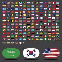 World flags icons set vector