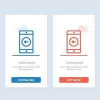 Application Mobile Mobile Application left  Blue and Red Download and Buy Now web Widget Card Templa vector