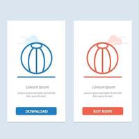 Ball Beach Beach Ball Toy  Blue and Red Download and Buy Now web Widget Card Template vector