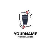 waste disposal garbage management recycle Flat Color Icon Vector