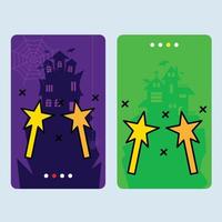 Happy Halloween invitation design with magic stick vector