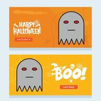 Happy Halloween invitation design with ghost vector