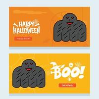 Happy Halloween invitation design with ghost vector