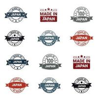 Japan stamp design set vector