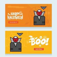 Happy Halloween invitation design with ghost vector