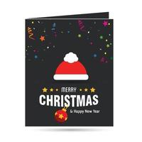 Merry Christmas card with dark background with creative design and typography vector