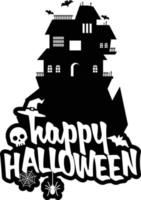 diseño de halloween con tipografía y vector de fondo blanco