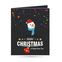 Merry Christmas card with dark background with creative design and typography vector