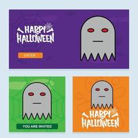 Happy Halloween invitation design with ghost vector