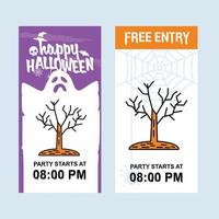 Happy Halloween invitation design with tree vector