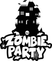 Zombie Party typography design vector