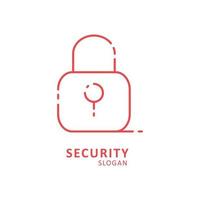 Security typography with lock logo vector