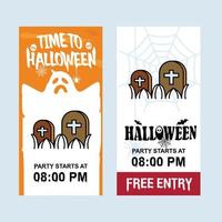 diseño de invitación de halloween feliz con vector de tumba