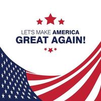 Lets make america great typography with flag design on background vector