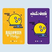 Happy Halloween invitation design with moon vector