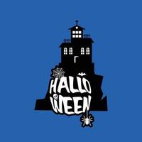 diseño de halloween con tipografía y vector de fondo claro