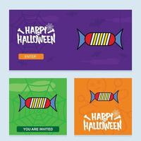 Happy Halloween invitation design with candy vector