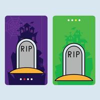 Happy Halloween invitation design with grave vector