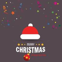 Merry Christmas card design with creative typography and dark background vector