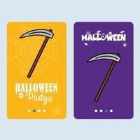 diseño de invitación de feliz halloween con vector de hacha