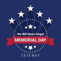 Memorial day design card vector