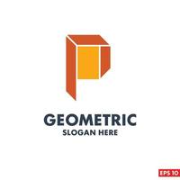 Geometric logo design with typography and light background vector