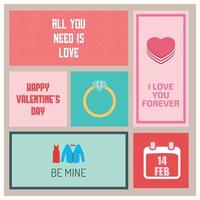 Valentine's day design typography and card with elegent design vector