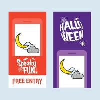 Happy Halloween invitation design with moon vector