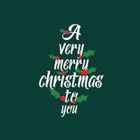 Merry Christmas card with elegent design and typography vector