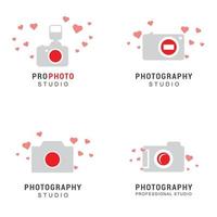 Camera logo design with typography vector