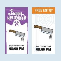 Happy Halloween invitation design with knife vector