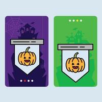 Happy Halloween invitation design with pumpkin vector