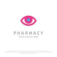 logotipo de farmacia con diseño creativo con fondo blanco y tipografía vector