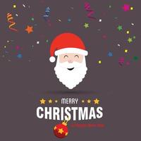 Merry Christmas card design with creative typography and dark background vector